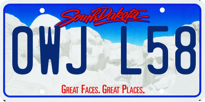 SD license plate 0WJL58