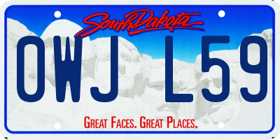 SD license plate 0WJL59