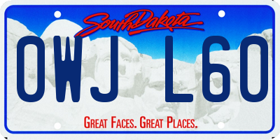 SD license plate 0WJL60