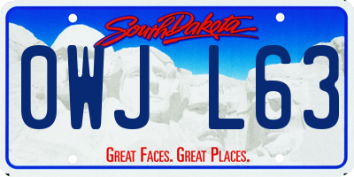 SD license plate 0WJL63