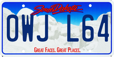 SD license plate 0WJL64