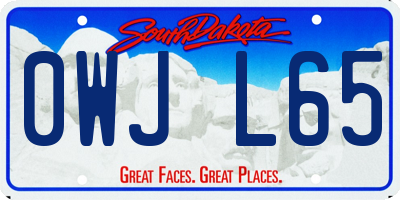 SD license plate 0WJL65