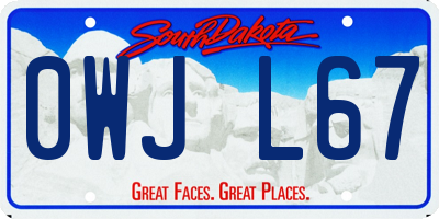 SD license plate 0WJL67