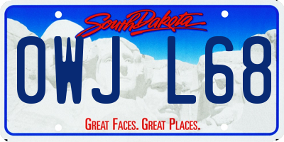 SD license plate 0WJL68