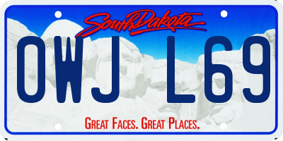 SD license plate 0WJL69