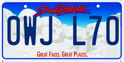 SD license plate 0WJL70