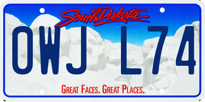 SD license plate 0WJL74
