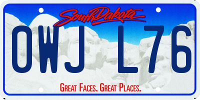 SD license plate 0WJL76