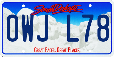 SD license plate 0WJL78