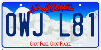 SD license plate 0WJL81