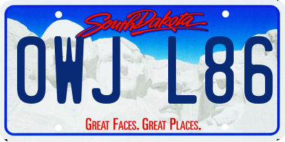 SD license plate 0WJL86