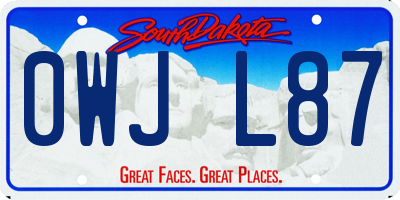 SD license plate 0WJL87
