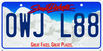 SD license plate 0WJL88