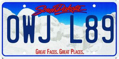 SD license plate 0WJL89