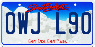 SD license plate 0WJL90