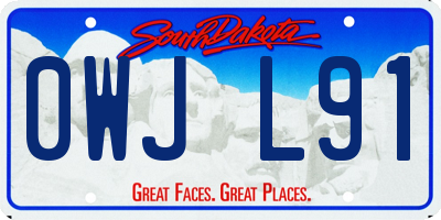 SD license plate 0WJL91
