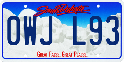 SD license plate 0WJL93