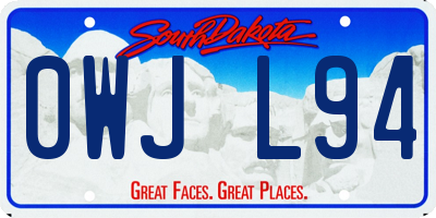 SD license plate 0WJL94