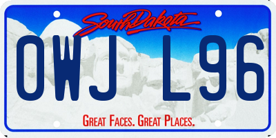 SD license plate 0WJL96