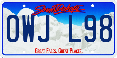 SD license plate 0WJL98