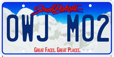 SD license plate 0WJM02