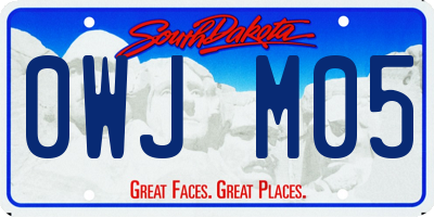 SD license plate 0WJM05