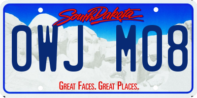 SD license plate 0WJM08