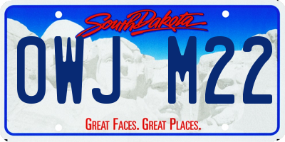 SD license plate 0WJM22