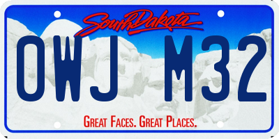 SD license plate 0WJM32