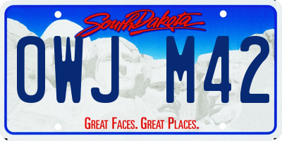 SD license plate 0WJM42
