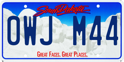 SD license plate 0WJM44