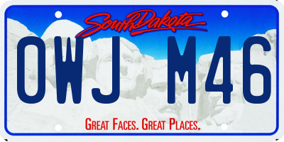 SD license plate 0WJM46