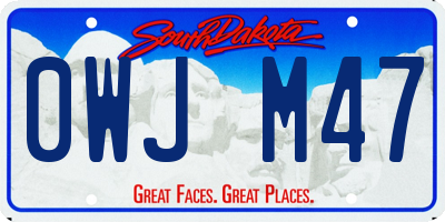 SD license plate 0WJM47