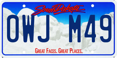 SD license plate 0WJM49