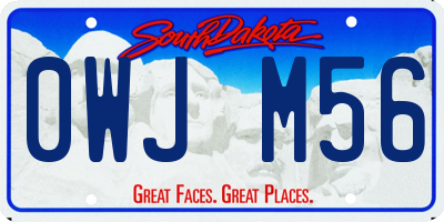 SD license plate 0WJM56