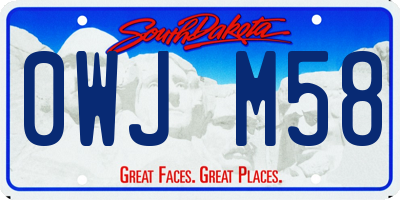 SD license plate 0WJM58
