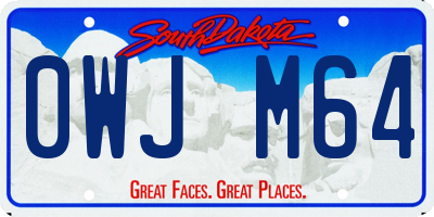 SD license plate 0WJM64