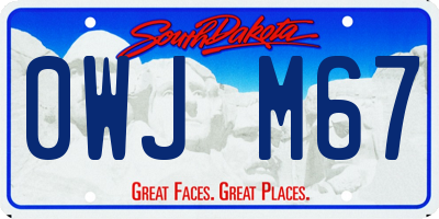 SD license plate 0WJM67