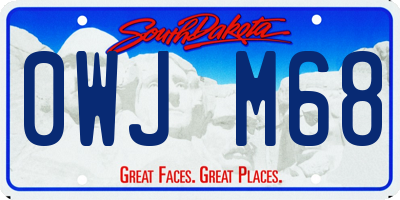 SD license plate 0WJM68