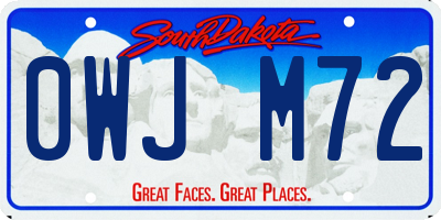 SD license plate 0WJM72