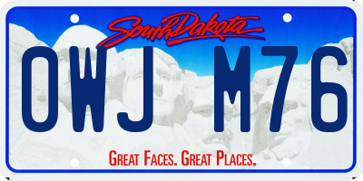 SD license plate 0WJM76