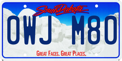 SD license plate 0WJM80