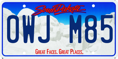 SD license plate 0WJM85