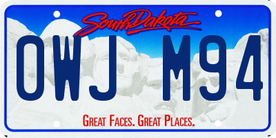 SD license plate 0WJM94