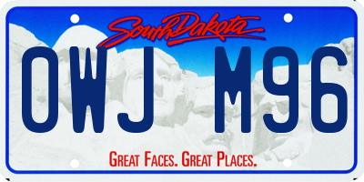 SD license plate 0WJM96