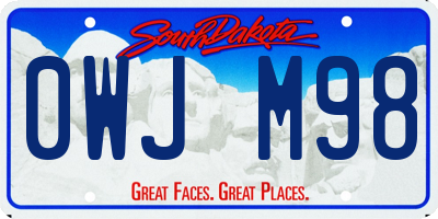 SD license plate 0WJM98