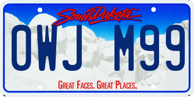 SD license plate 0WJM99