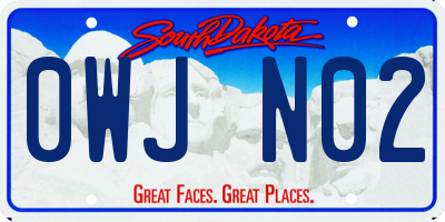 SD license plate 0WJN02