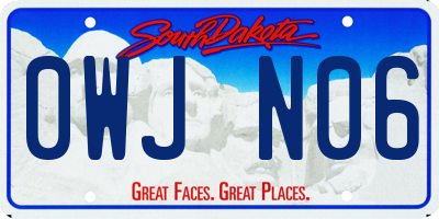 SD license plate 0WJN06