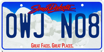 SD license plate 0WJN08